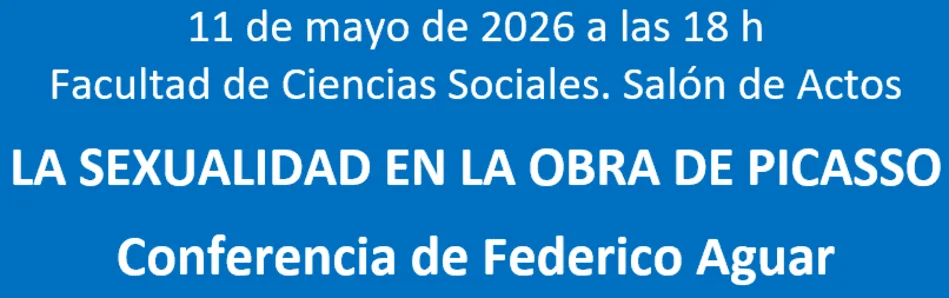 Cartel informativo con letras blancas sobre fondo azul