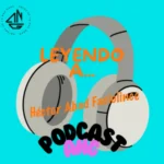 Cascos de audio dibujados sobre un fondp verde azulado