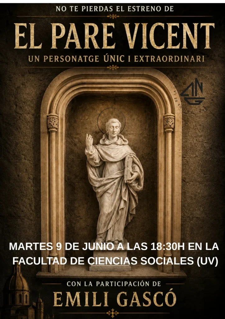 Cartel del documental Pare Pere sobre figura del personaje en piedra