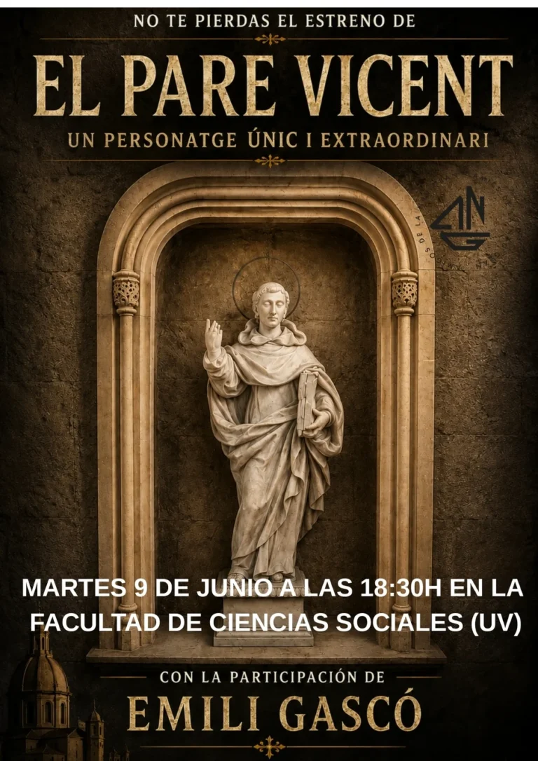Cartel del documental Pare Pere sobre figura del personaje en piedra