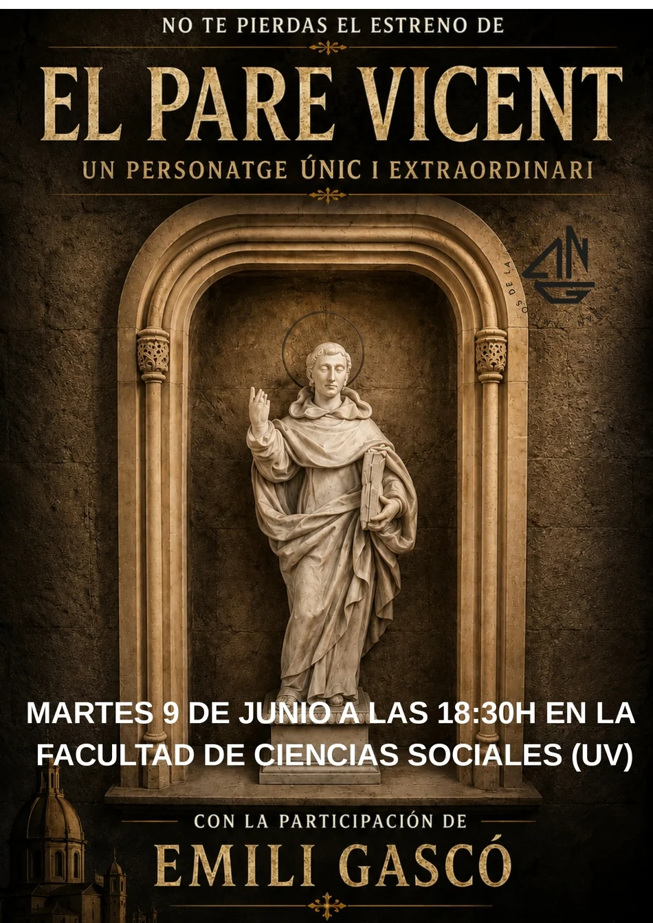 Cartel del documental Pare Pere sobre figura del personaje en piedra