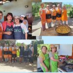 Montaje de varias fotografías de personas haciendo paellas
