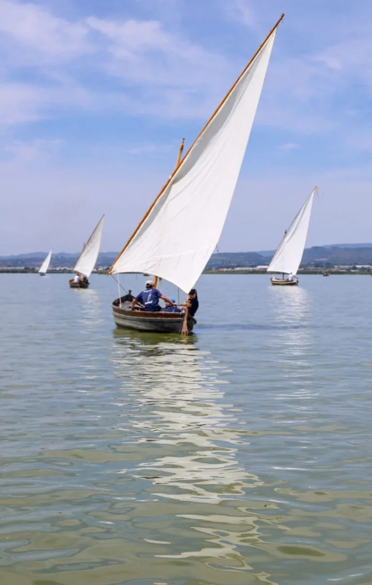 Albufera de Valencia con barcas de vela
